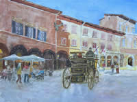 Morning Carriage Ride - Florence, Italy by Deborah Edmiston